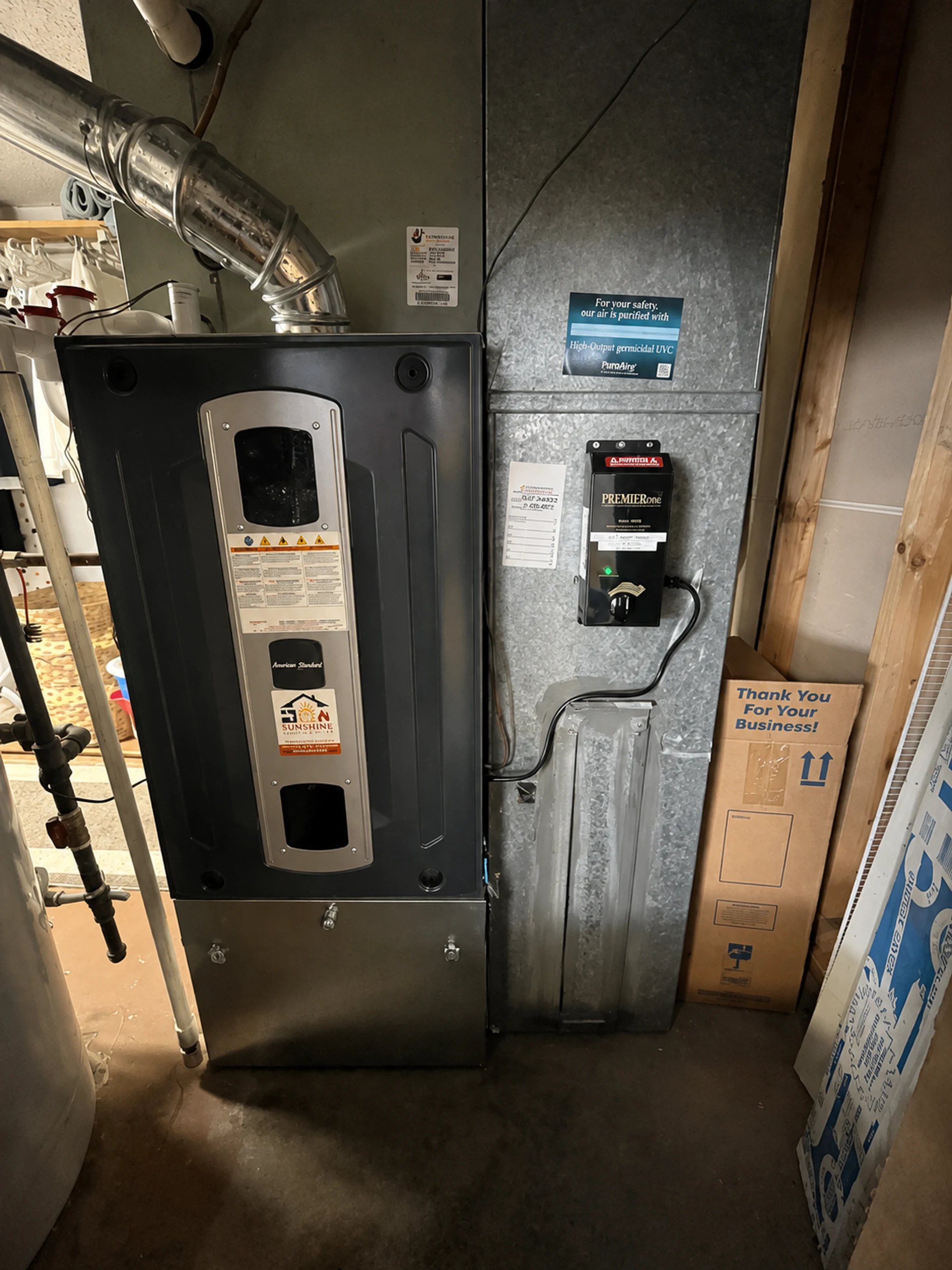Installed indoor HVAC system and air handler