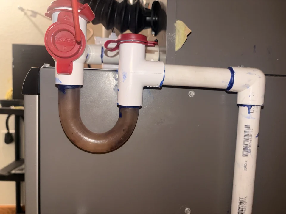 Buildup inside the condensate trap before cleaning
