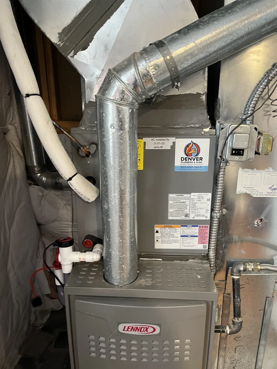 Indoor HVAC equipment and connected ductwork